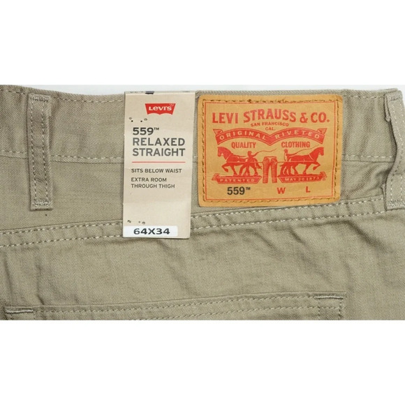 Levi's 559 Relaxed Jeans Tan Big and Tall 64 X 34 - Picture 4 of 6